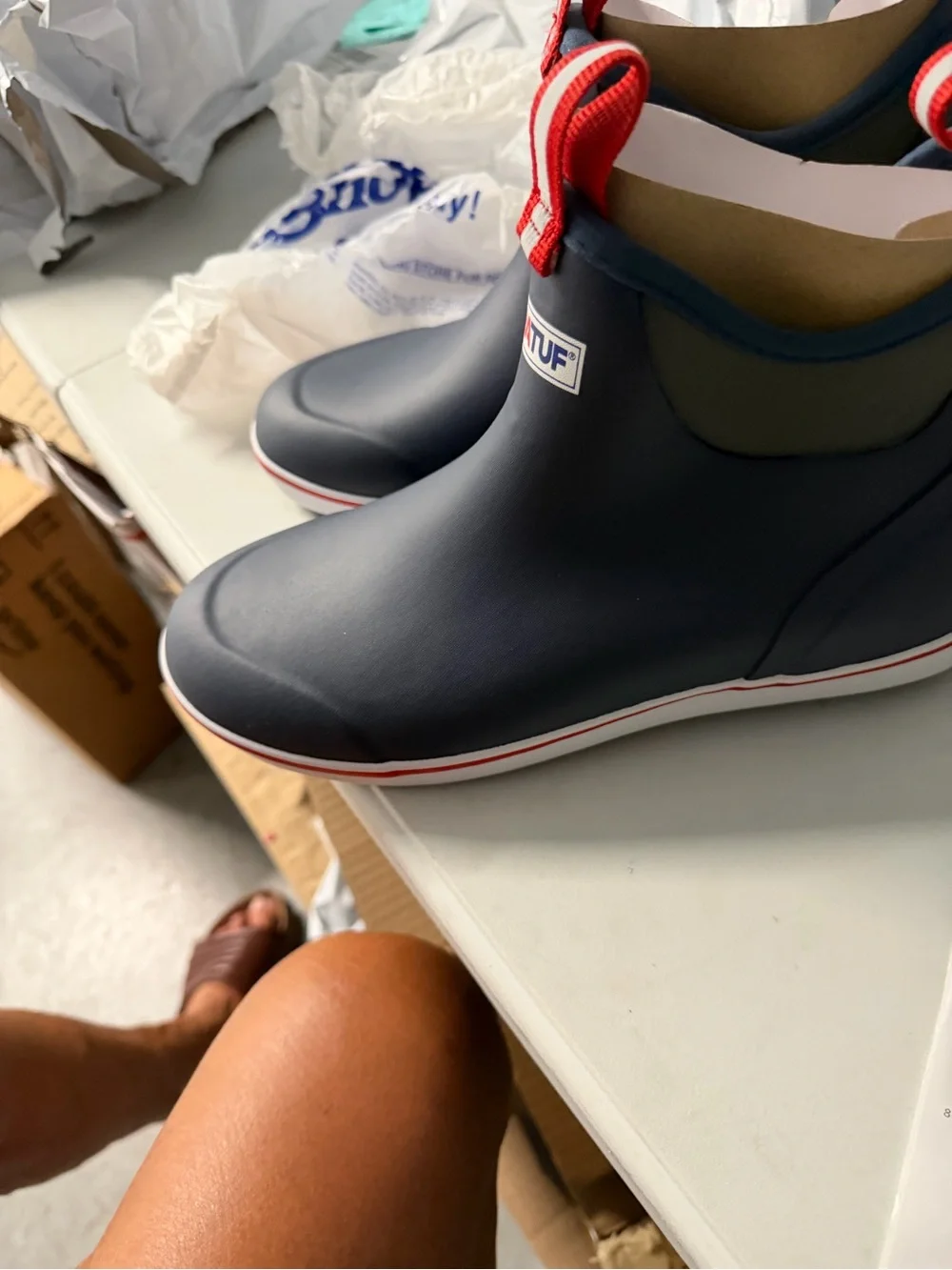 XTRATUF Men's Ankle Deck Boots — Navy new without box 5025, size 9